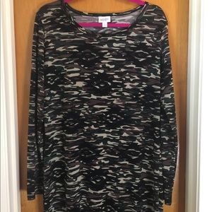 LulaRoe Camo print midi length dress